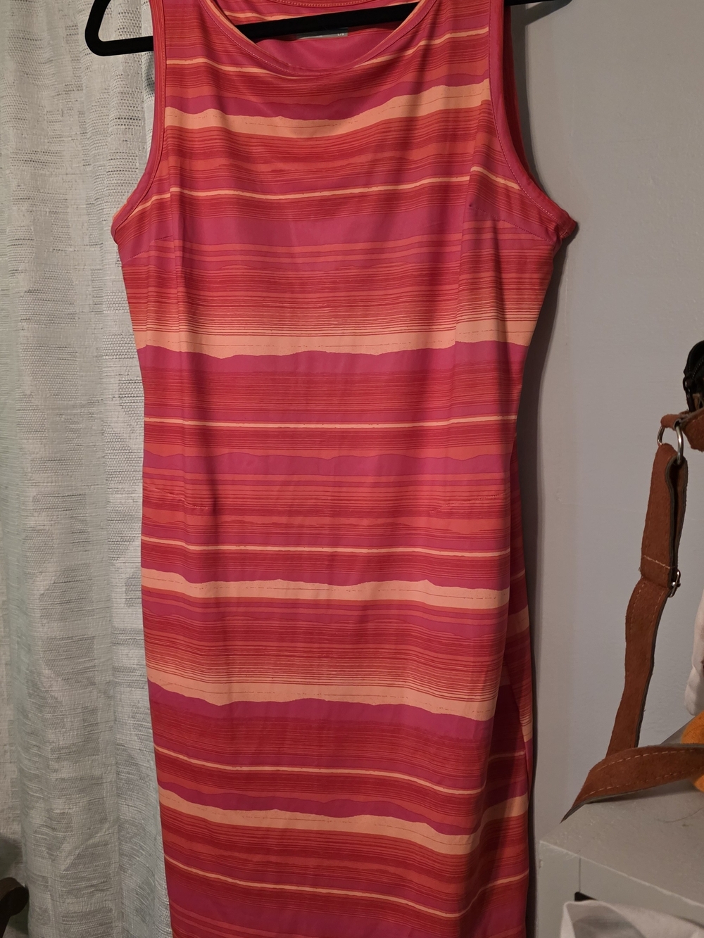 Columbia Sleeveless Stripe Midi Dress in Pink & Coral